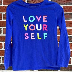 ❤️✨Cat & Jack Love Yourself Long Sleeve Top  Size Medium 7-8 Year